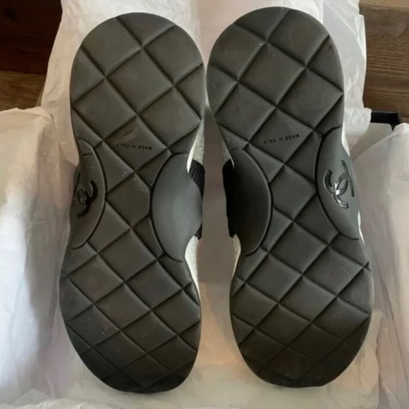 CHANEL SNEAKERS SOCK BOOTIE GLITTER RARE 9.5 41 9 SPACE SHOES NEW WITH BOX ETC! - Picture 13 of 16